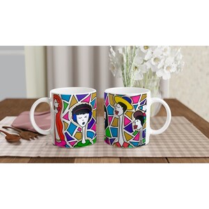 Tasse Buntes Geschenk für Freunde und Familie Funky Glossy Keramik Geometrische Fun Tasse Trinkgeschirr, Kaffee und Tee-Liebhaber Bild 1