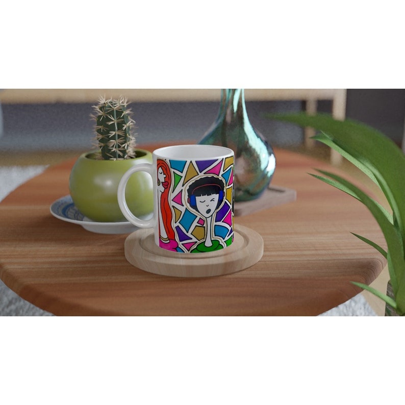 Tasse Buntes Geschenk für Freunde und Familie Funky Glossy Keramik Geometrische Fun Tasse Trinkgeschirr, Kaffee und Tee-Liebhaber Bild 4
