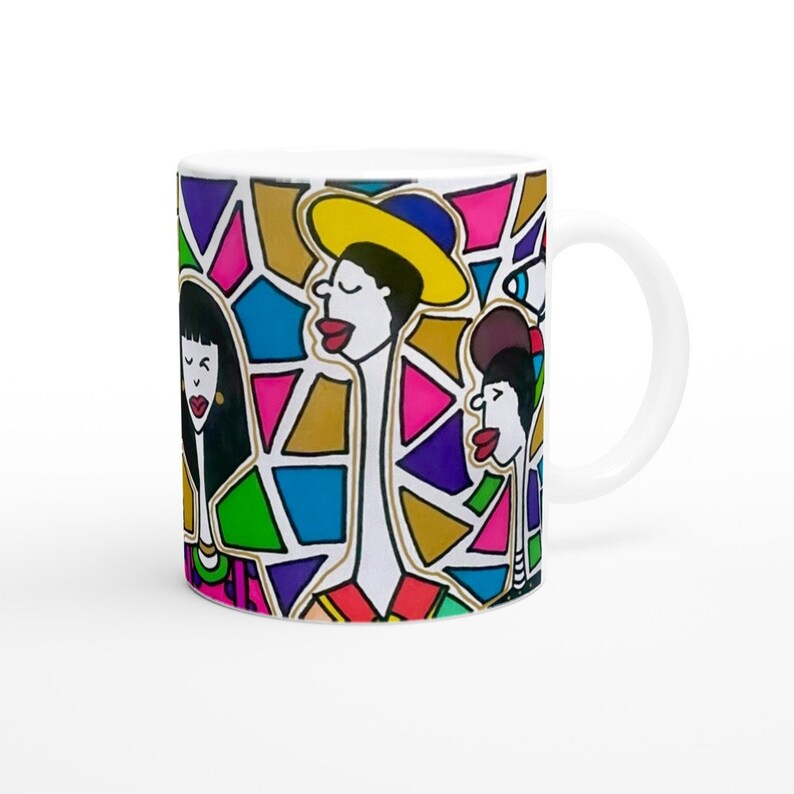 Tasse Buntes Geschenk für Freunde und Familie Funky Glossy Keramik Geometrische Fun Tasse Trinkgeschirr, Kaffee und Tee-Liebhaber Bild 2
