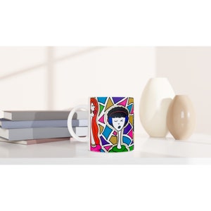 Tasse Buntes Geschenk für Freunde und Familie Funky Glossy Keramik Geometrische Fun Tasse Trinkgeschirr, Kaffee und Tee-Liebhaber Bild 5