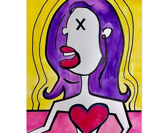 Poster AO size Lady Heart Classic Semi-Glossy Paper Poster Print, Wandkunst, Kunstdruck, Poster, Home Decor, Geburtstagsgeschenk