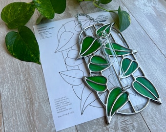 Pothos Stained Glass Propagation Station Pattern • Video Tutorial • Stained Glass Propagation Station • Pothos Cricut Stained Glass Pattern