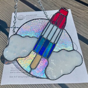 Rocket Pop Stained Glass Pattern • Stained Glass Patterns • Stained Glass Suncatcher • Popsicle • Bomb Pop • Cricut Stained Glass Pattern