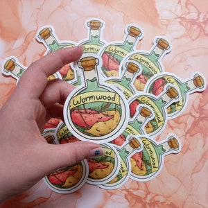 Worm On A String In A Bottle Sticker