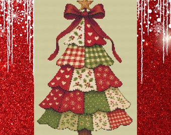 Christmas Tree Quilted Cross Stitch Pattern: Holiday Sampler (PDF)