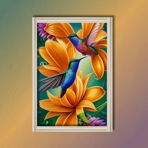 Garden Hummingbirds Flowers Birds Nature Plants / Cross Stitch Pattern CS10011