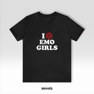 Emo Girl Shirt for Emo Girl Emo Boy Shirt I Love Emo Girls T-Shirt Alt Shirt Emo Shirt Heartagram Shir