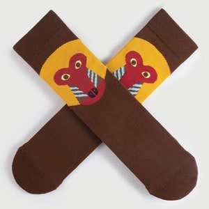 Calcetines divertidos y lindos de mono para hombre, calcetines tipo zapatilla, regalo para él, regalo de San Valentín para él, calcetines marrones acogedores, regalo de aniversario de bronce