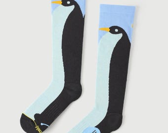 Calcetines hasta la rodilla, calcetines de compresión, calcetines de lana merino, regalo navideño, calcetines navideños, calcetines divertidos, calcetines de pingüino, calcetines de muñeco de nieve, calcetines de tiras, calcetines cálidos.