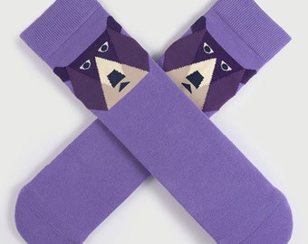 Calcetines de oso morado, calcetines cómodos con infusión de lavanda
