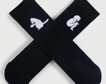 Calcetines de gato acogedores Regalos para personas de gatos Divertidos calcetines de gato personalizados Regalo para los amantes de los gatos Calcetines faciales Regalos de San Valentín para él Regalos temáticos de gatos para mujeres