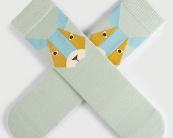 Calcetines de ganchillo con cara de conejo - Regalo de Pascua