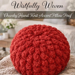 Beginner Hand Knit Accent Pillow Pouf Video Tutorial - Chunky Yarn DIY