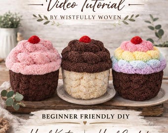 Chunky Yarn Cupcake DIY Tutorial | Beginner Hand Knit & Crochet Project | Wistfully Woven