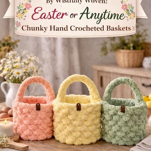 Beginner Hand Crocheted Basket With Handle Video Tutorial - Chunky Yarn DIY