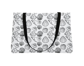 Weekender Tote Bag Seashell Print Beach Tote