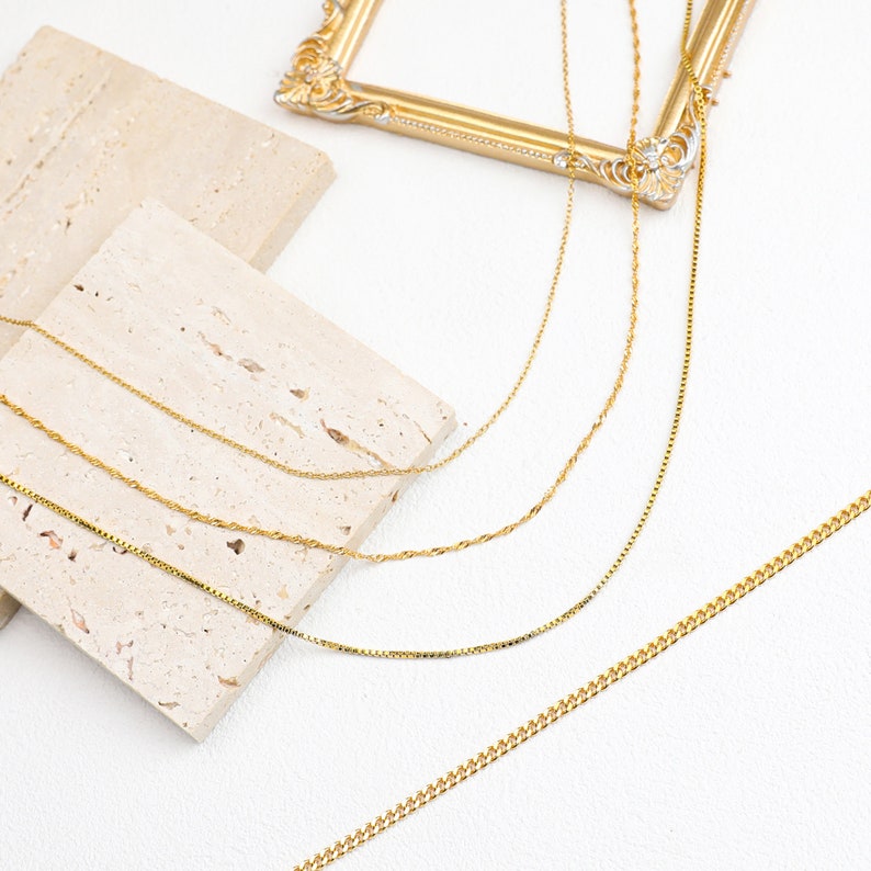 18k gold box chain 18 inch