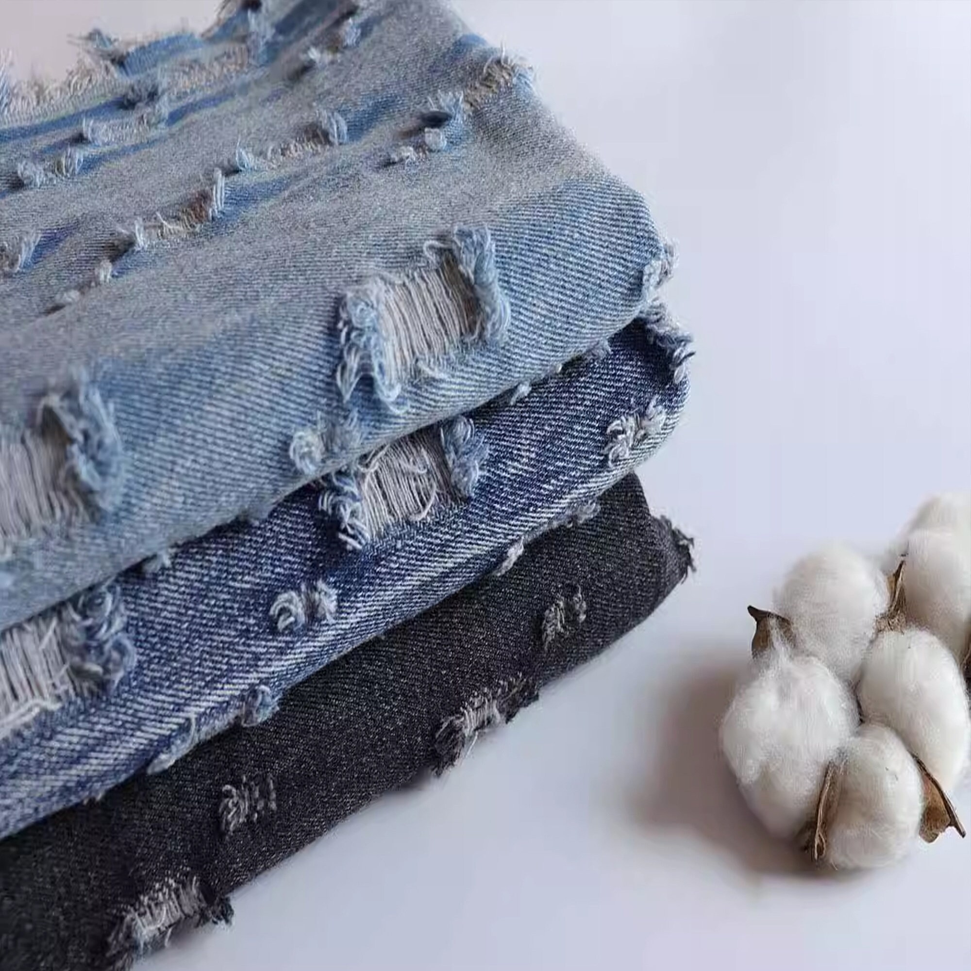 Faded denim fabric sales