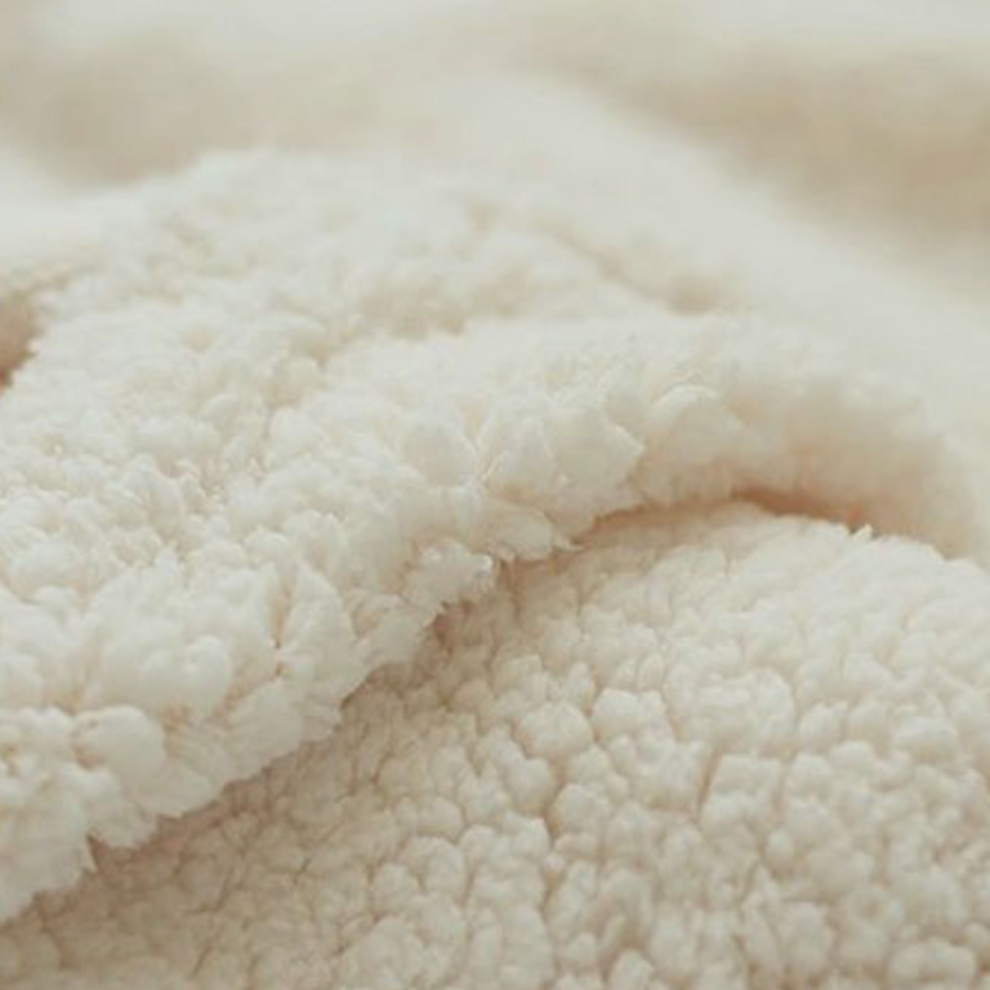 Sherpa Fleece Fabric Super Soft Stretch Material Home Decor Upholstery  Dressmaking - 64/165 cm Wide - CREAM - Lush Fabric