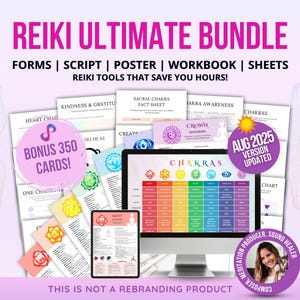 Reiki Healing Mega Bundle: Chakra Alignment, Meditation, Reiki Business Forms (MP3 & PDF Download)