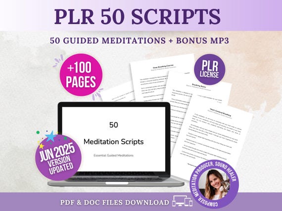 PLR 50 Guided Meditation Scripts for Beginners (Digital Download)