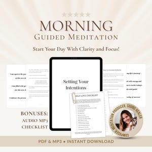 Morning Meditation Script: Intentions & Daily Productivity (PDF + MP3)