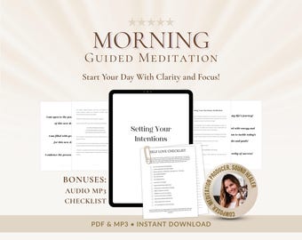 Morning Meditation Script: Intentions & Daily Productivity (PDF + MP3)