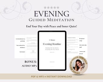 Evening Routine Meditation Script for Stress Relief & Deep Sleep | PDF + MP3
