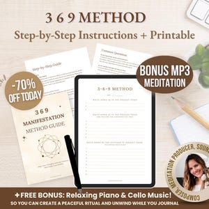 Metodo di manifestazione 369 stampabile: guida alla legge di attrazione con MP3 bonus (download digitale)