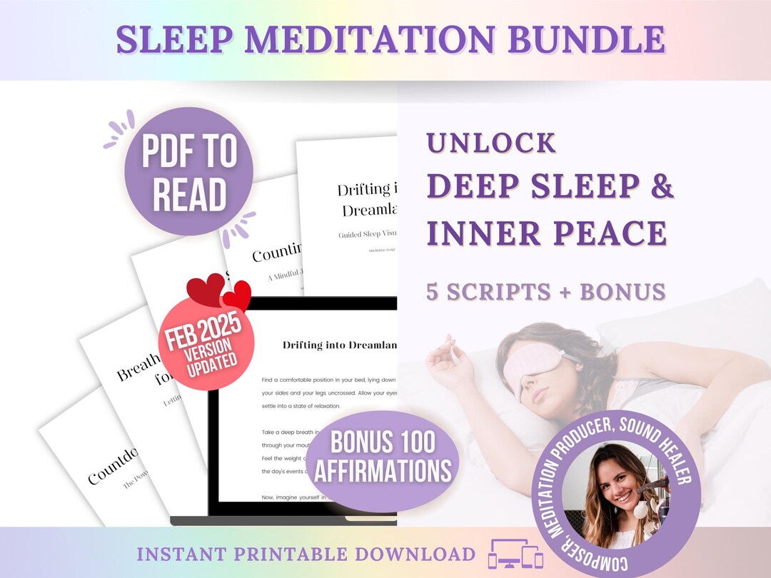 Sleep Meditation Scripts Bundle: 5 Guided Meditations (PDF Download) - Etsy