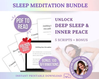 Sleep Meditation Scripts Bundle: 5 Guided Meditations (PDF Download)