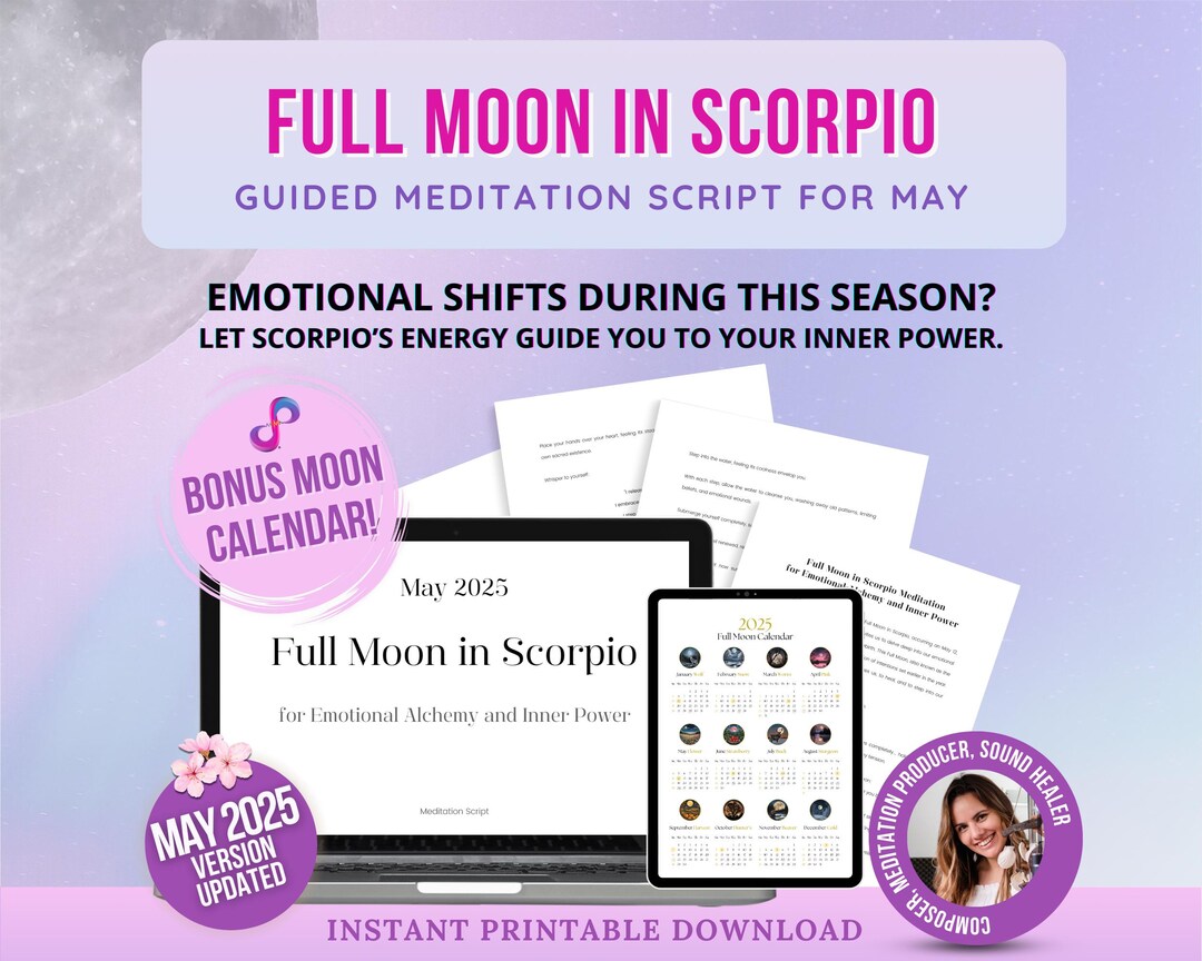 Full Moon May 12 Meditation Script | Guided Lunar Meditation for 2025 ...