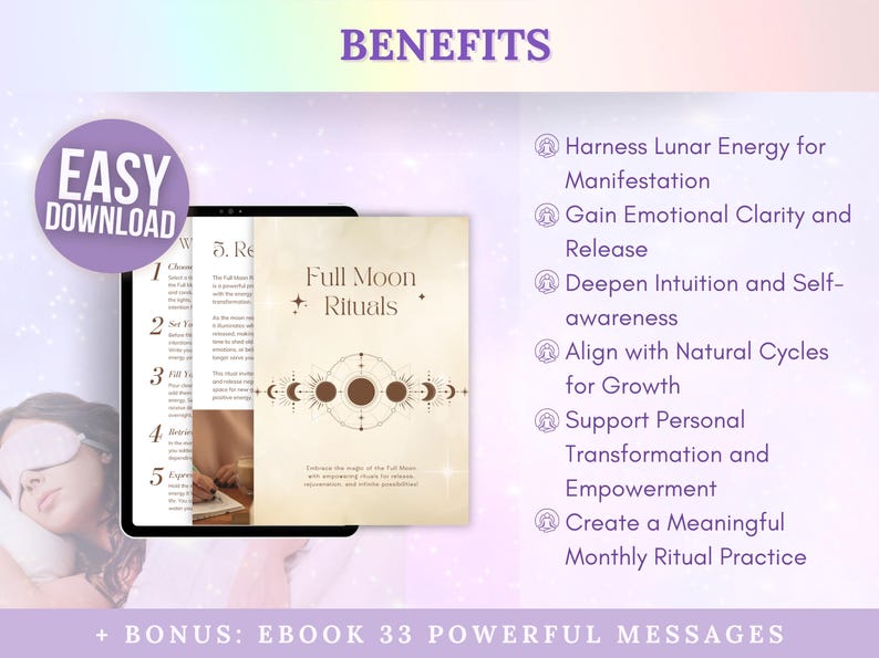 Full Moon Ritual Bundle, Moon Phase Printables, Lunar Cycle Rituals ...