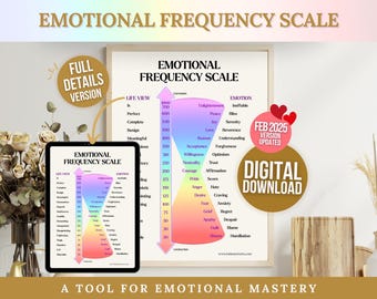 Emotional Frequency Scale Poster: Spiritual Coaching Chart (Digital PDF)