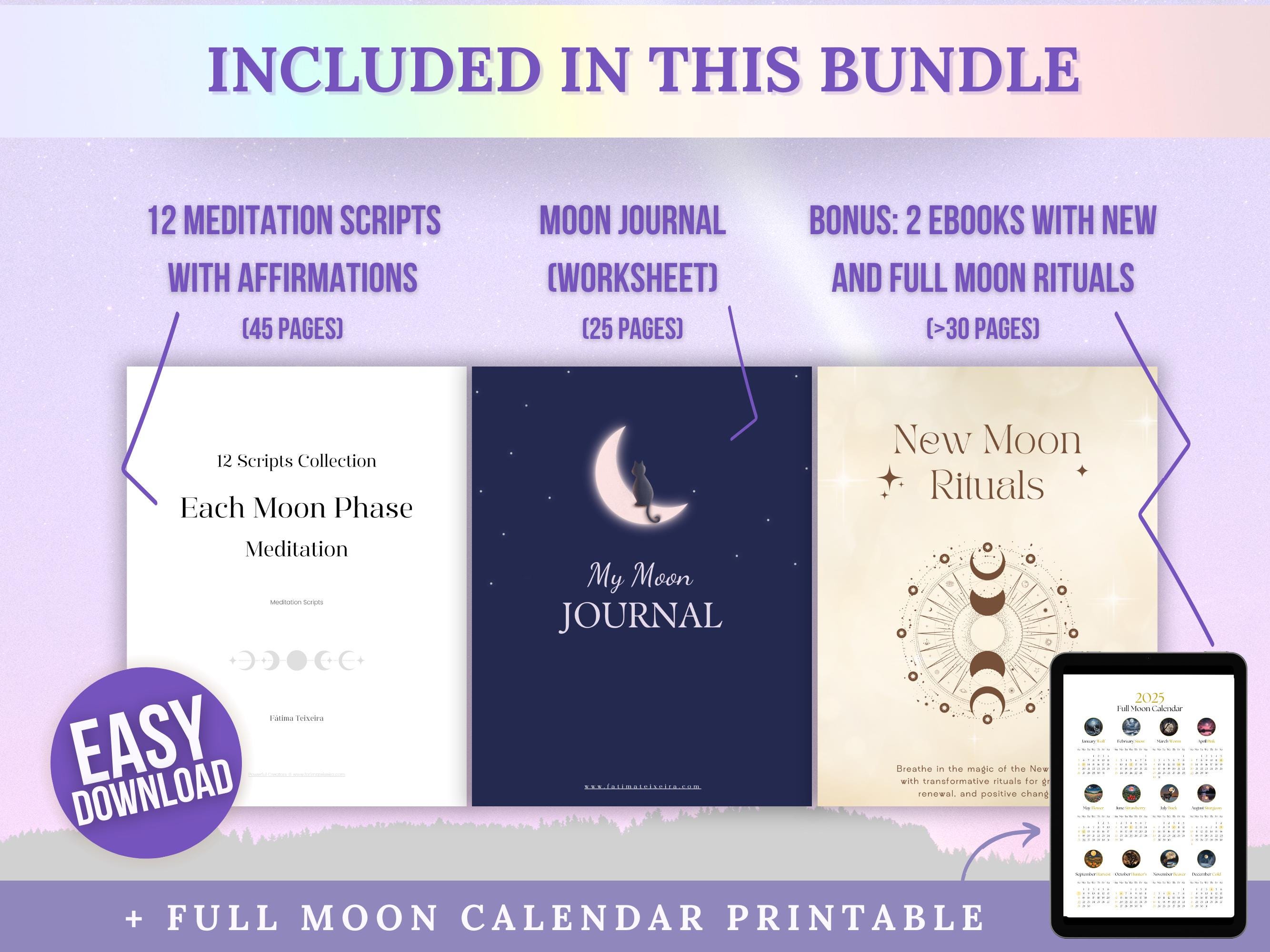 Guided Meditation Scripts for Each Moon Phase: Lunar Rituals & Journal ...