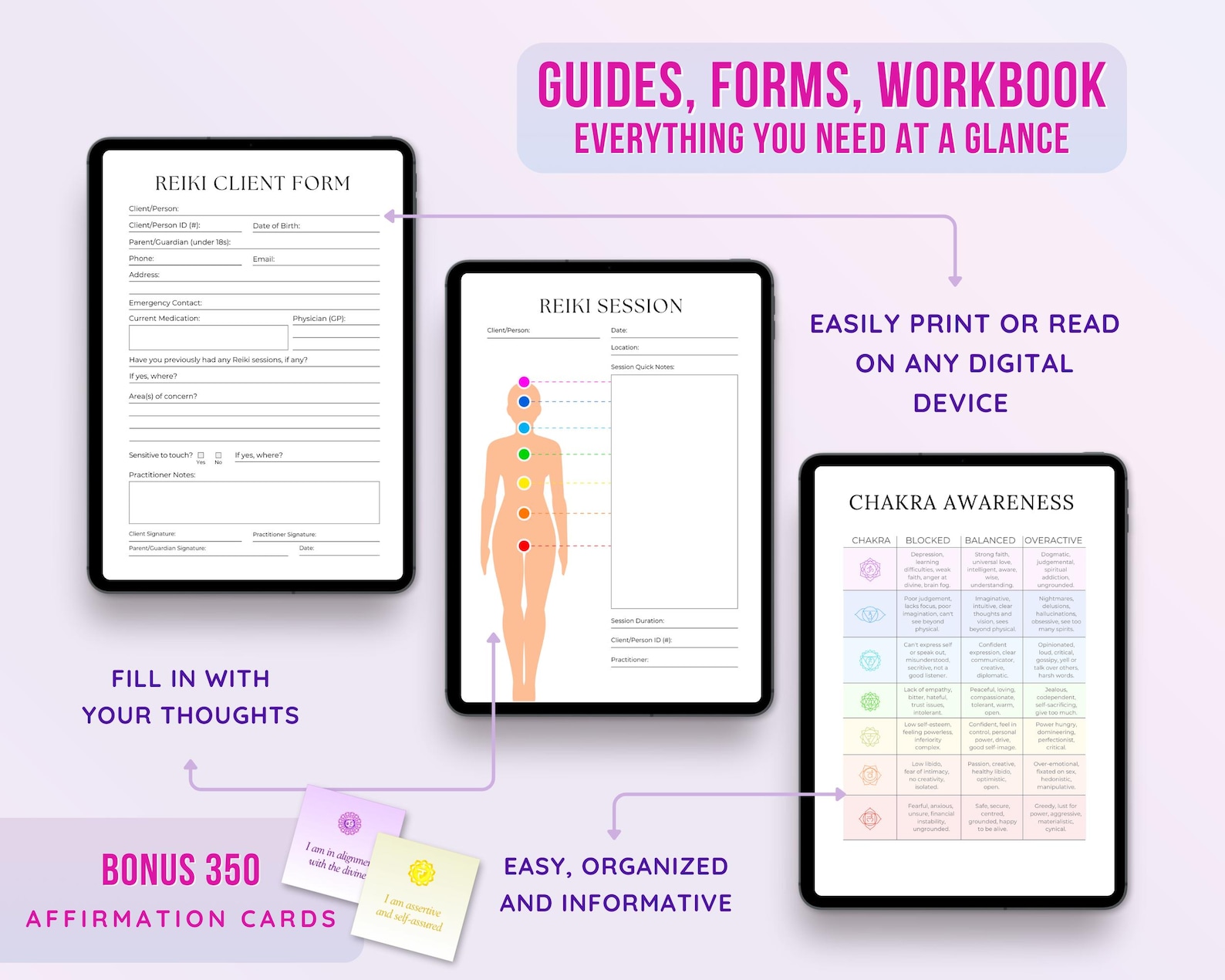 Chakra Clientform Reiki Healing Mega Bundle: Chakra Alignment, Meditation, Reiki Business ...