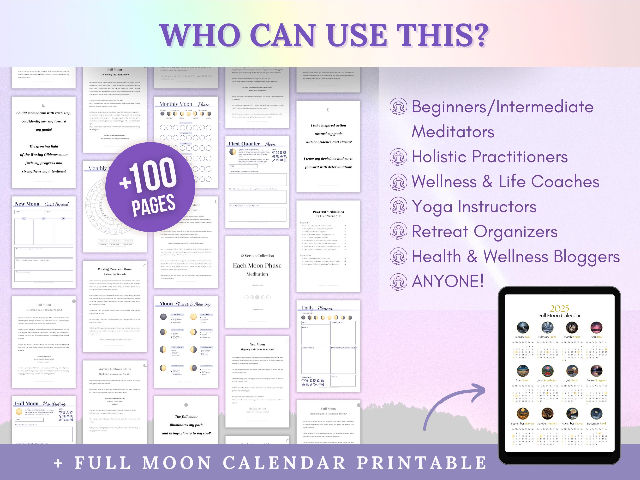Guided Meditation Scripts for Each Moon Phase: Lunar Rituals & Journal ...
