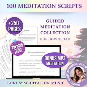 100 Guided Meditation Scripts: Mindfulness & Spiritual Coaching (Digital Download)