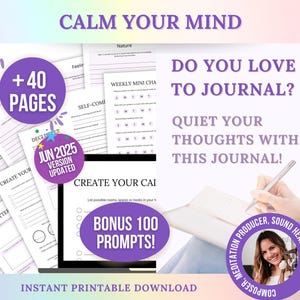 Diário da Mente Calma: Exercícios de Atenção Plena, Gestão do Estresse (PDF para impressão) imagem 1