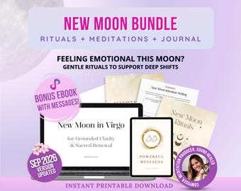 New Moon Meditation Bundle: Rituals eBook, Journal and Intention Sheet (PDF & MP3 Digital Download)