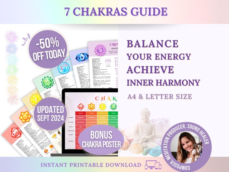 Chakra Guides Printable, Instant Download Chakra Balancing Guides ...