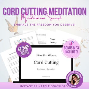 Cord Cutting Guided Meditation Script, Cord Cutting Ritual, Trauma Healing Meditation MP3, Energy Healing, Therapist Resources and Tools