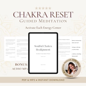 Chakra Healing Meditation Script: Reiki Therapy Tools (MP3 & PDF Printable)