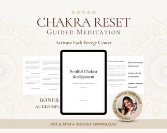 Chakra Healing Meditation Script: Reiki Therapy Tools (MP3 & PDF Printable)