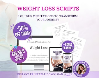 Ensemble de méditation pour perdre du poids : scripts guidés et agenda (PDF)
