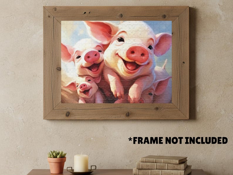 Happy Piglet Pile Puzzle - Cute Farm Animal Jigsaw Puzzle for Adults ...