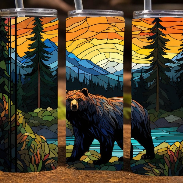 Black Bear Stained Glass Pattern - Etsy
