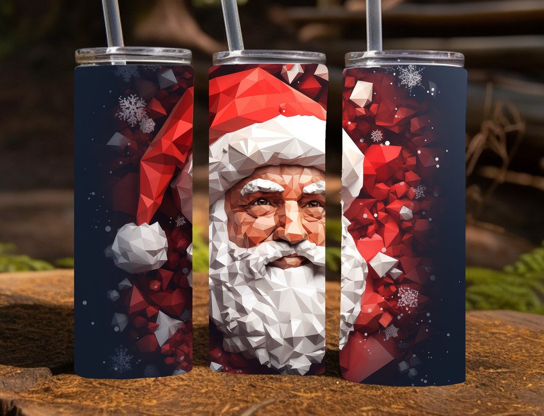 Santa Claus , 20 Oz Skinny Sublimation Tumbler Wrap Digital Design, PNG ...
