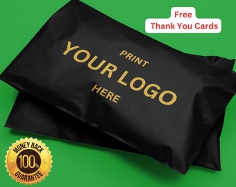 Poly Mailer negro personalizado Bolsas de envío personalizadas Diseño de Polymailer Bolsa de envío personalizada Bolsas de polietileno Polymailers personalizados Bolsas de correo impresas