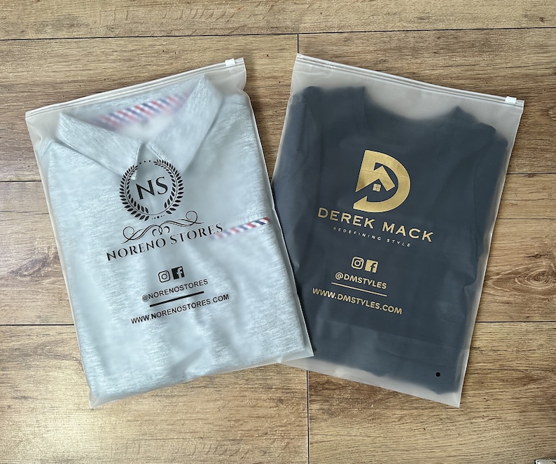 Custom Clothes Bag Frosted Zipper Bag Custom Zip Lock Bags Packaging for Clothing Frosted Bag with Logo Personalised Zip Bag image 2